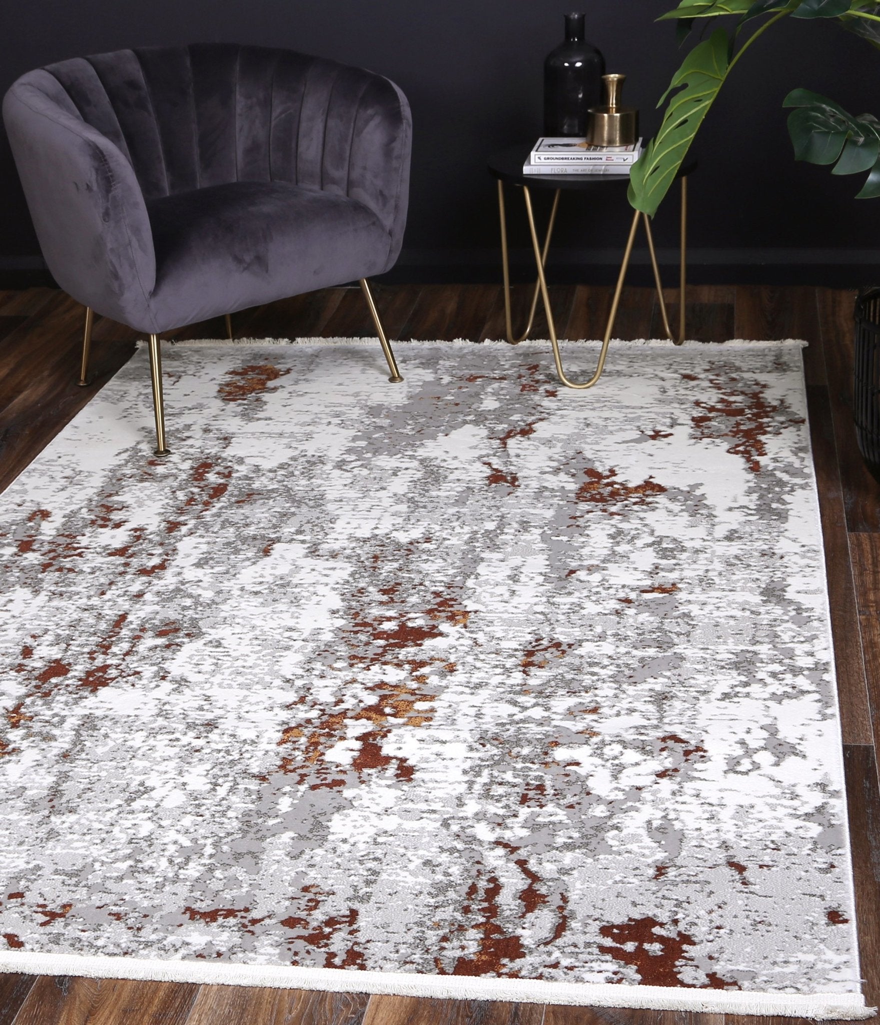 Cordelia One Modern Grey Terracotta Rug - Nova Rugs