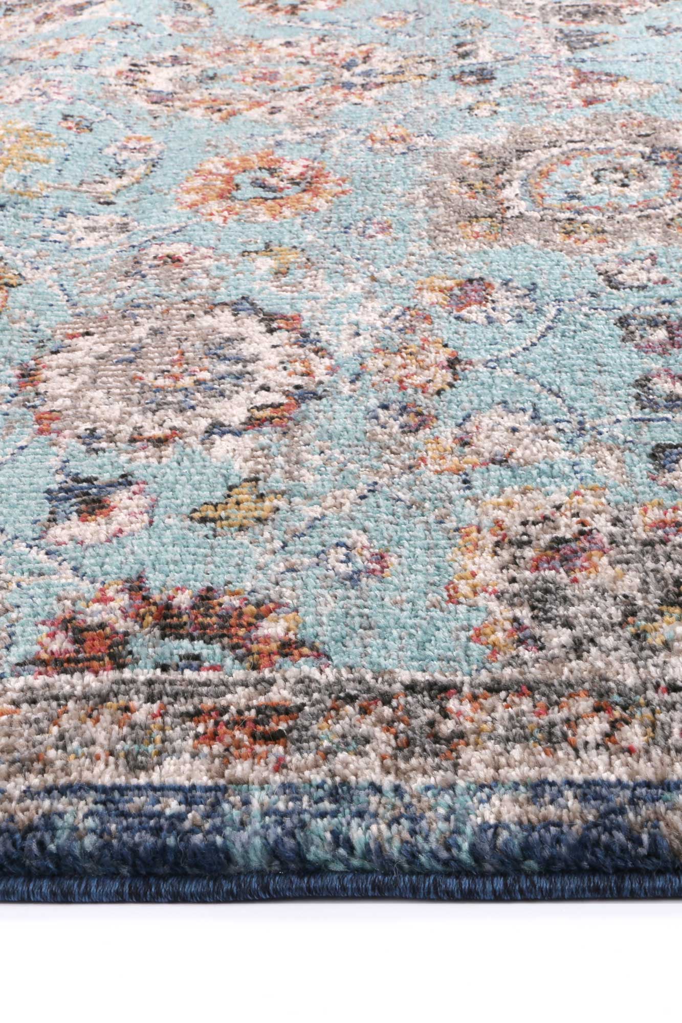 Ezra Multi Blue Traditional Rug - Nova Rugs