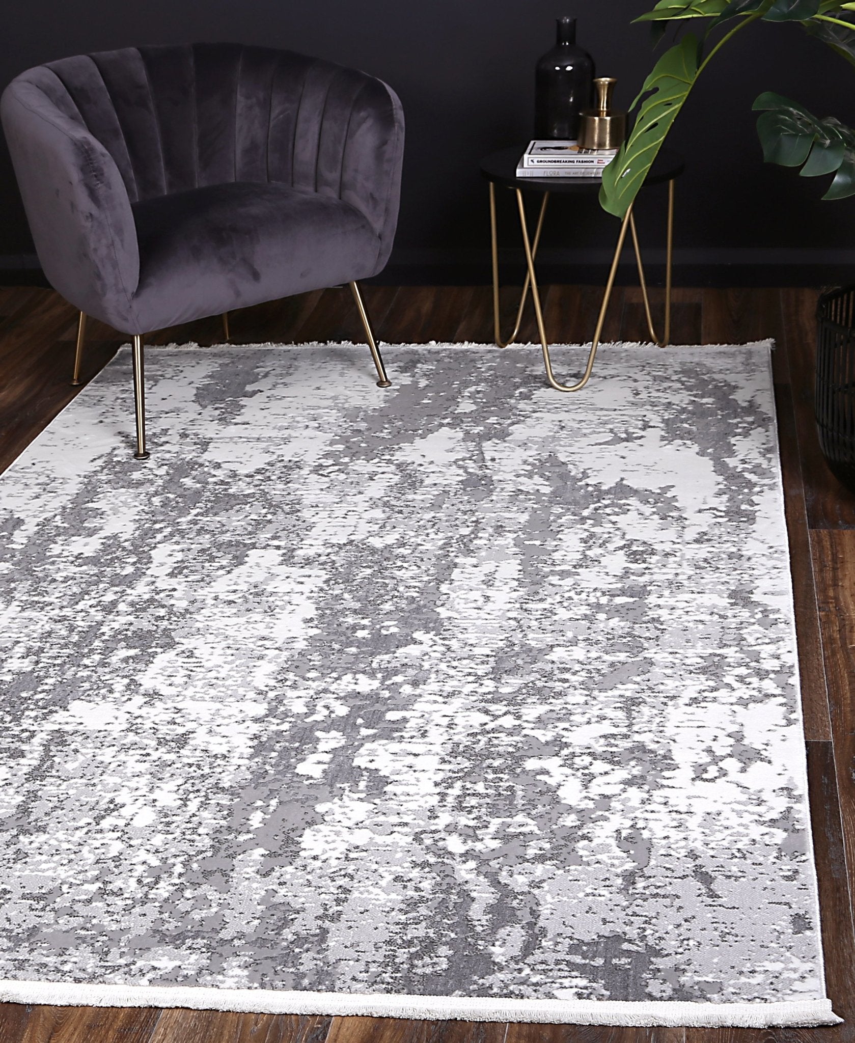 Grey Ash Abstract Rug - Nova Rugs