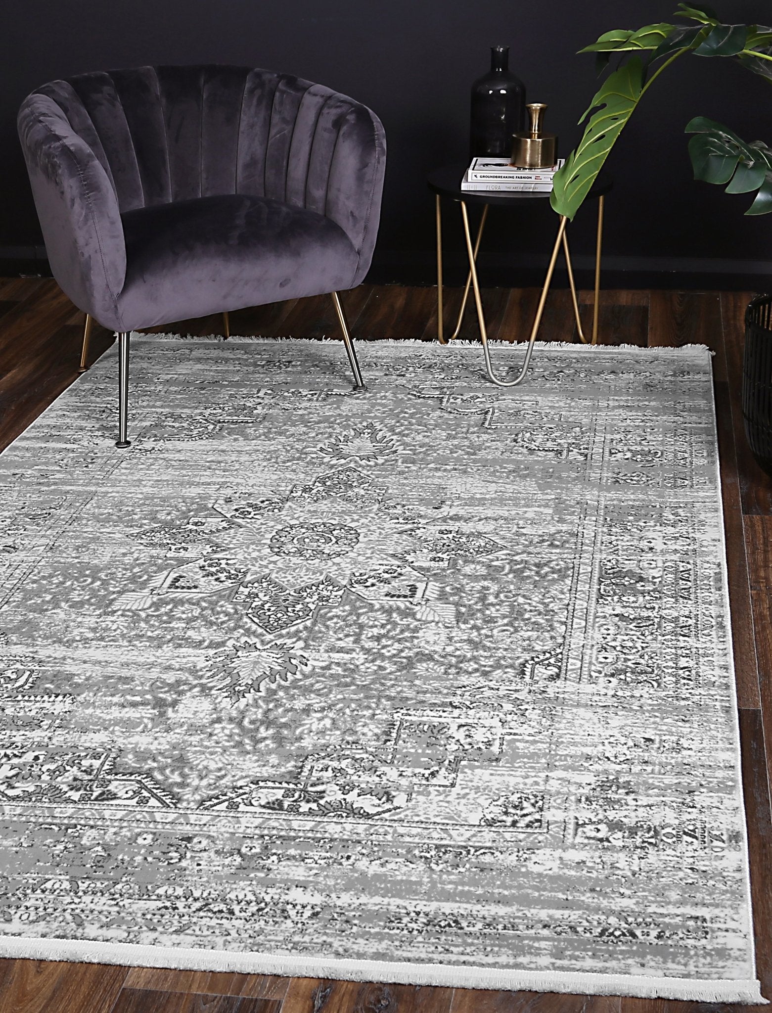 Grey Bloom Oriental Rug - Nova Rugs