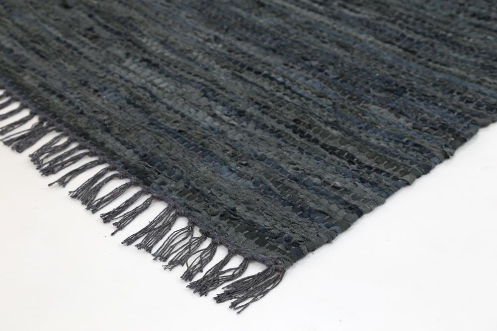 Grey & Blue Gypsy Hand-Woven Leather Rug - Nova Rugs