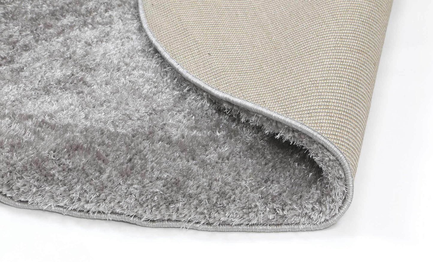 Grey Eden Soft Shag Round Rug - Nova Rugs