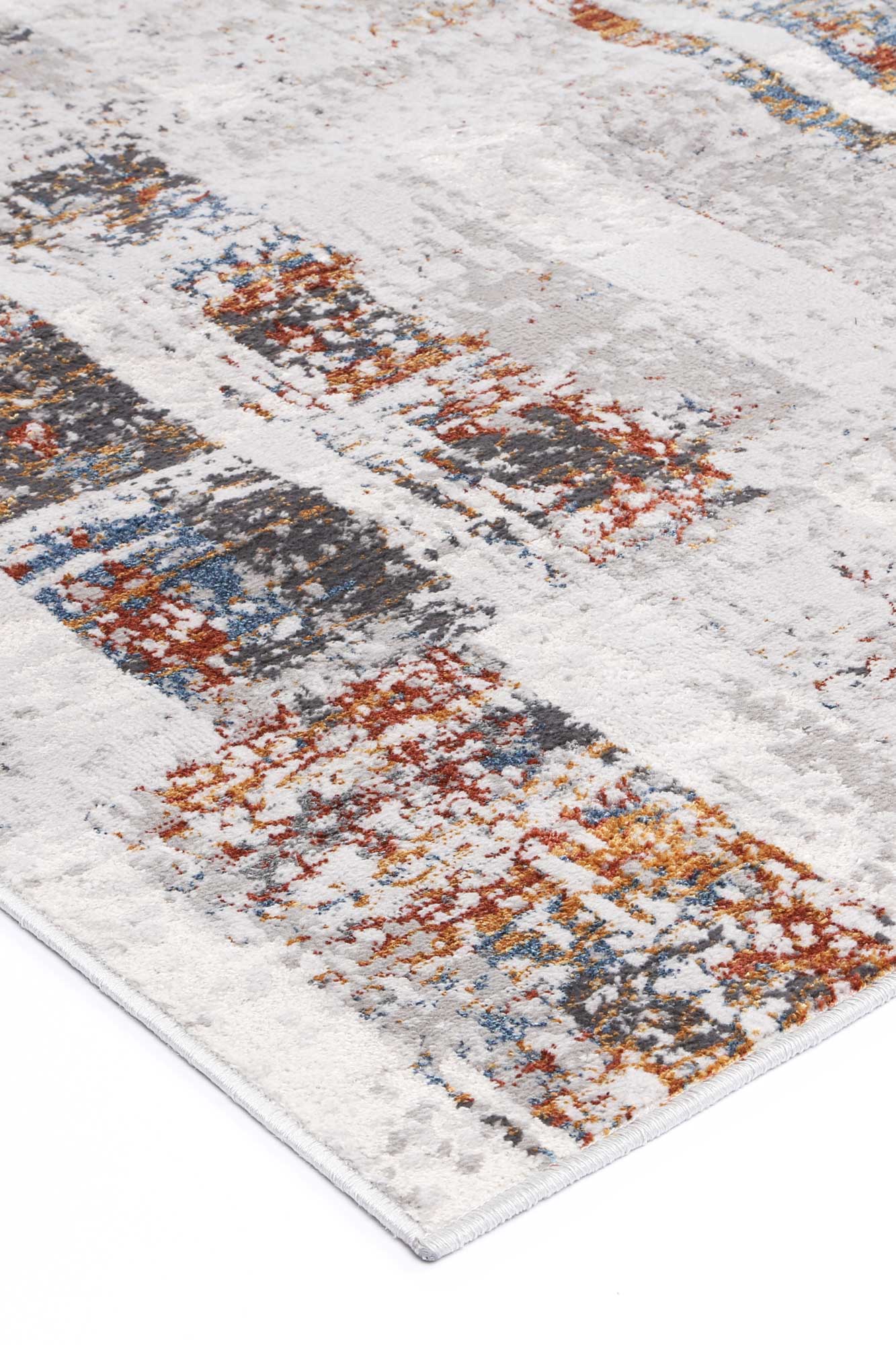 Isaiah Grey Rust Abstract Rug - Nova Rugs