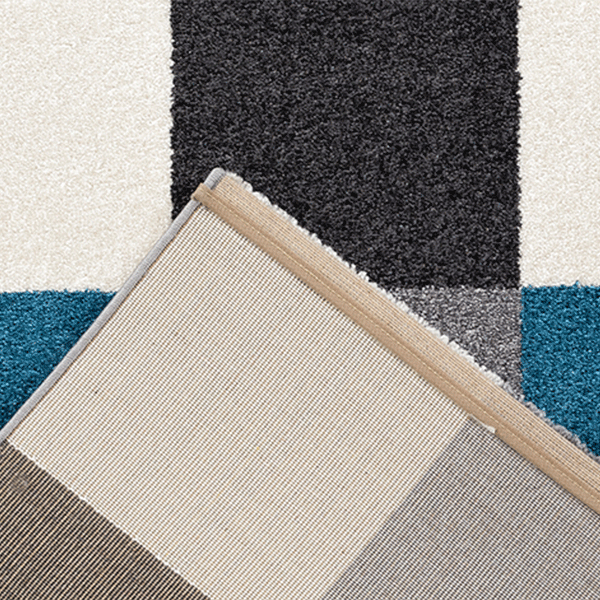 Light Grey & Blue Lorenza Merlin Modern Rug - Nova Rugs