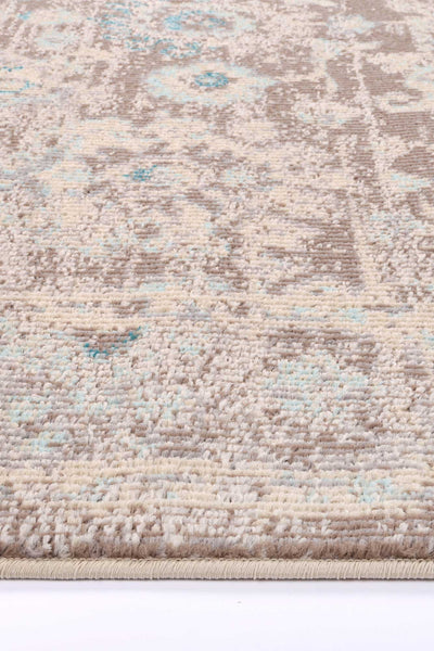 Micah Grey/Sky Blue Floral Rug - Nova Rugs