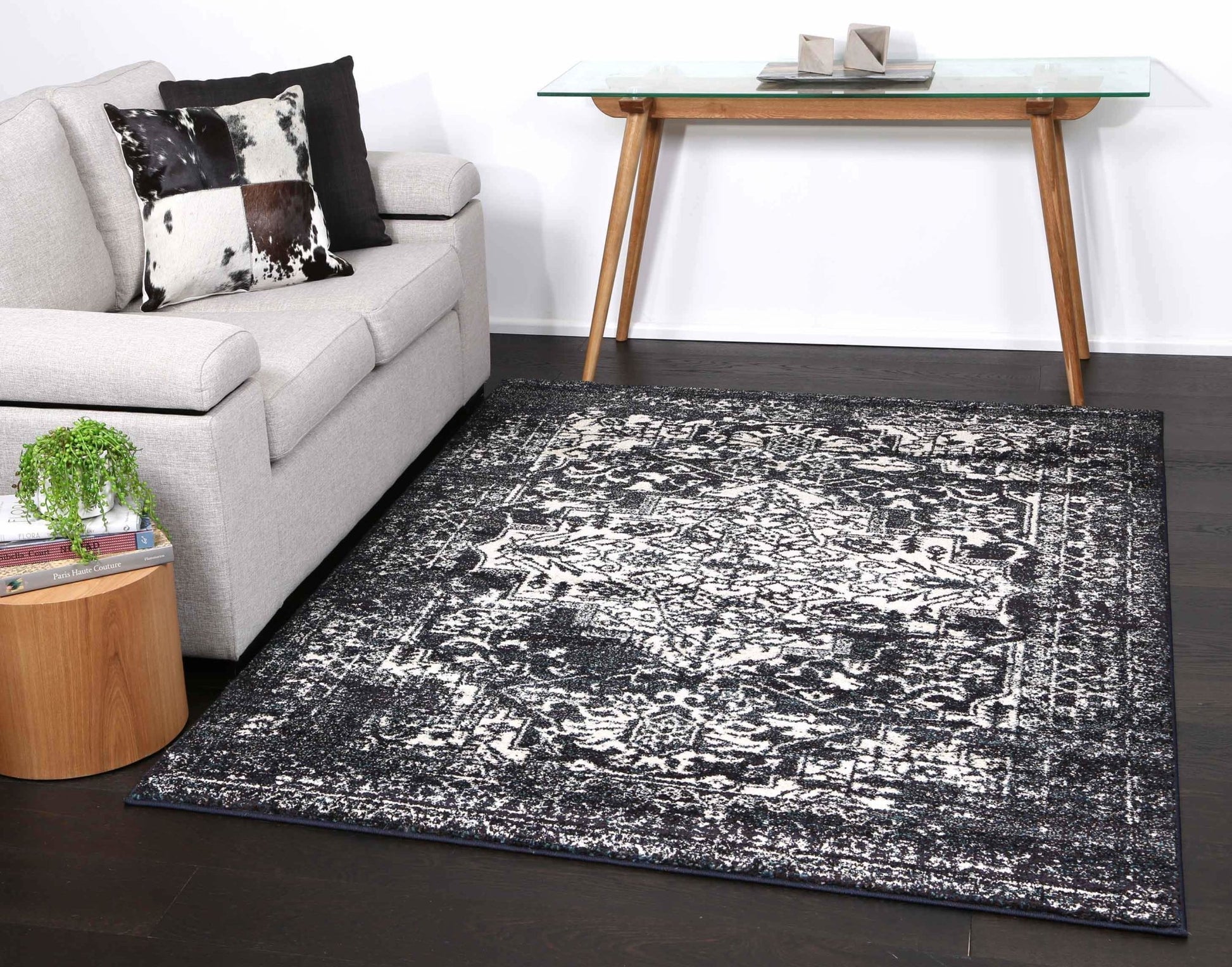 Navy Classical Notes Rug - Nova Rugs