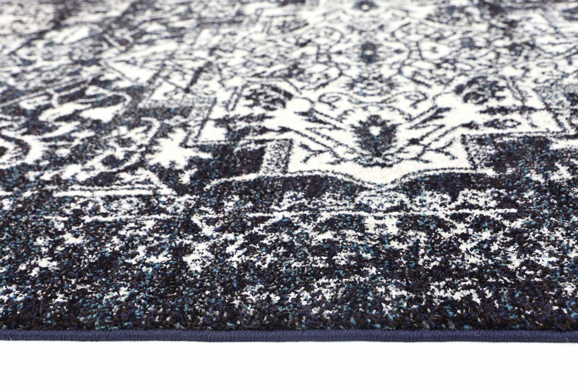 Navy Classical Notes Rug - Nova Rugs