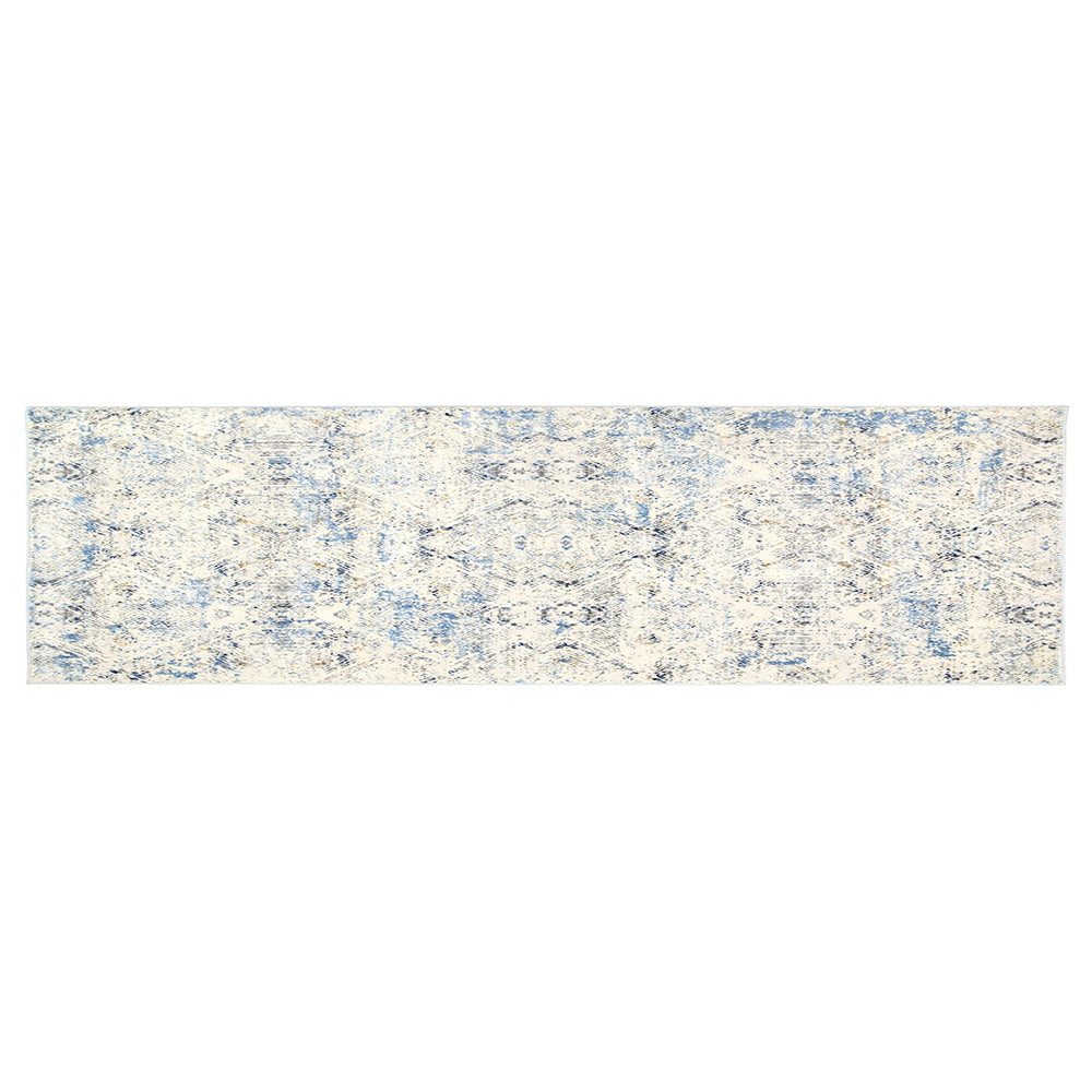 Cream & Navy Blue Expressions Ikat Rug