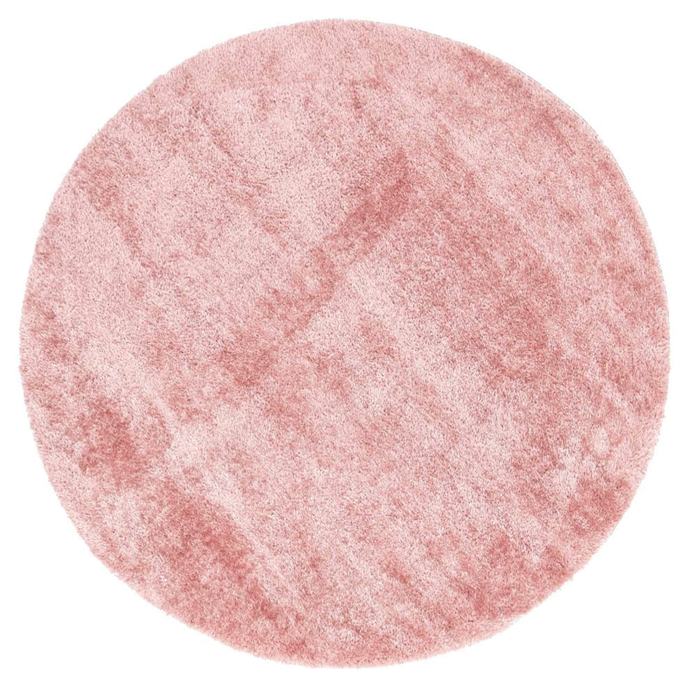 Pink Eden Soft Shag Round Rug - Nova Rugs