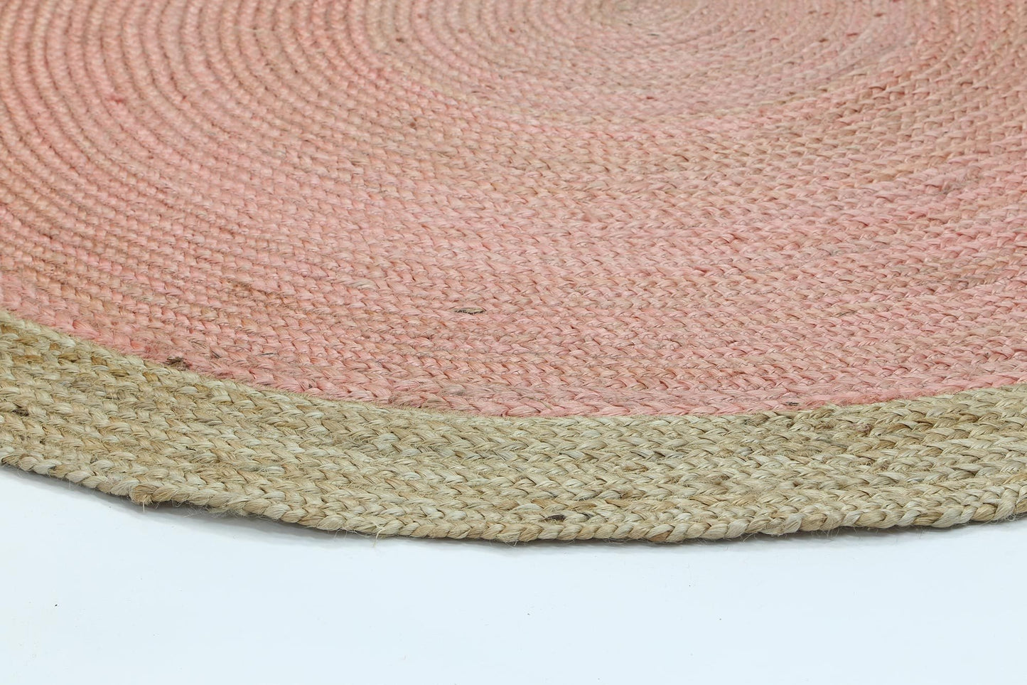 Pink Hampton Braided Round Jute Rug - Nova Rugs