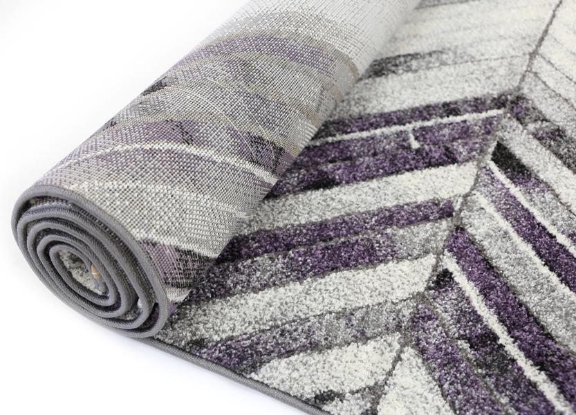 Purple Ivy Chevron Textured Rug - Nova Rugs