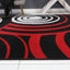 Red & Black Elise Circles Rug - Nova Rugs