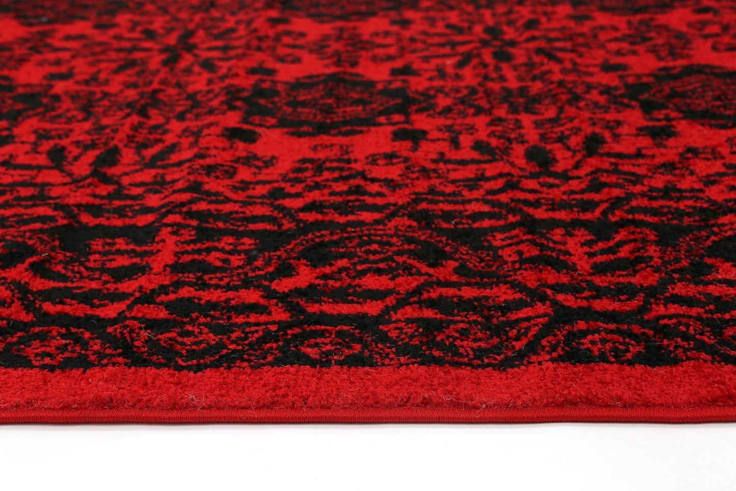 Red & Black Tribute Afghan Inspired Rug - Nova Rugs