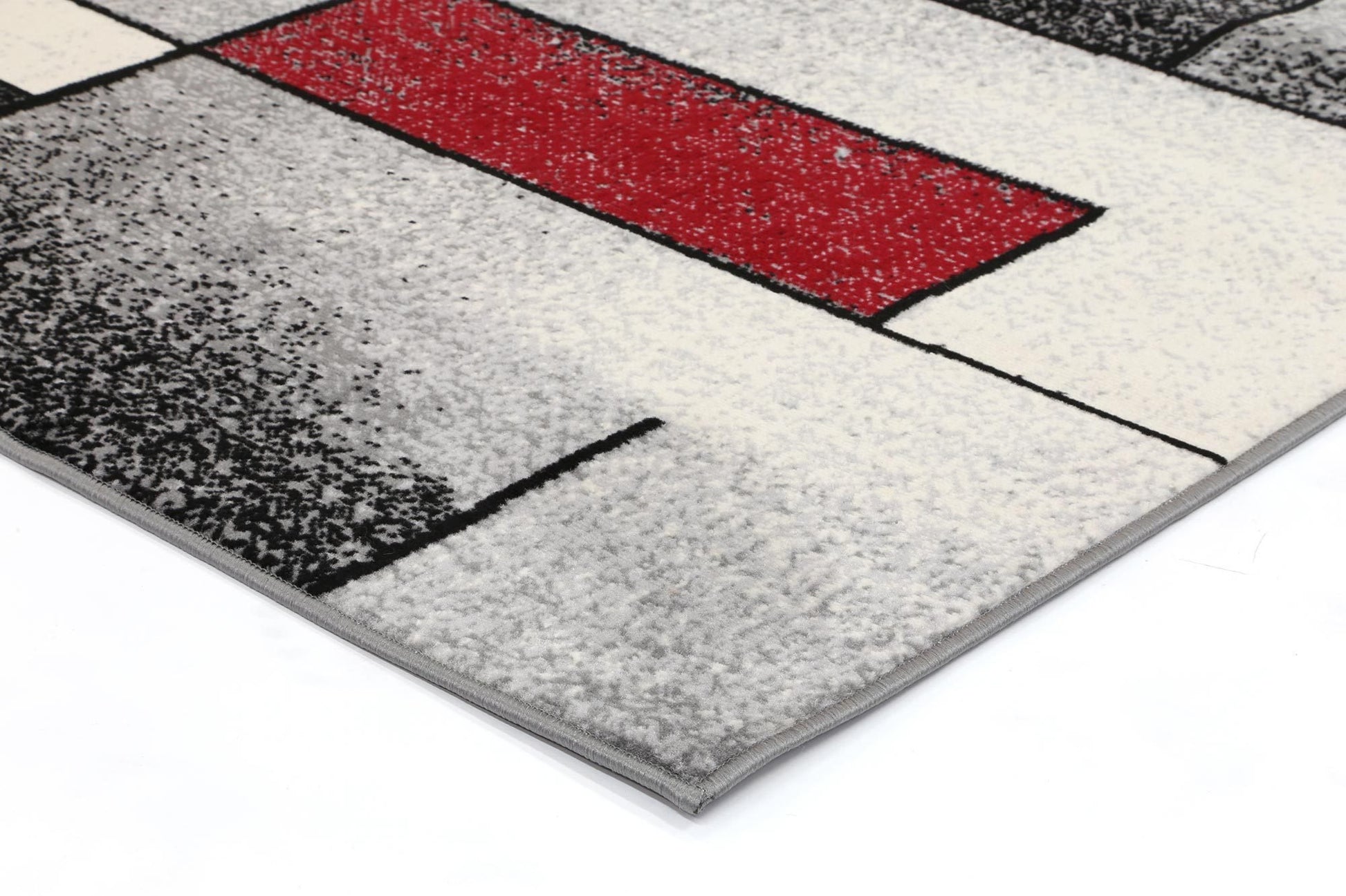 Red & Grey Elise Bricks Rug - Nova Rugs