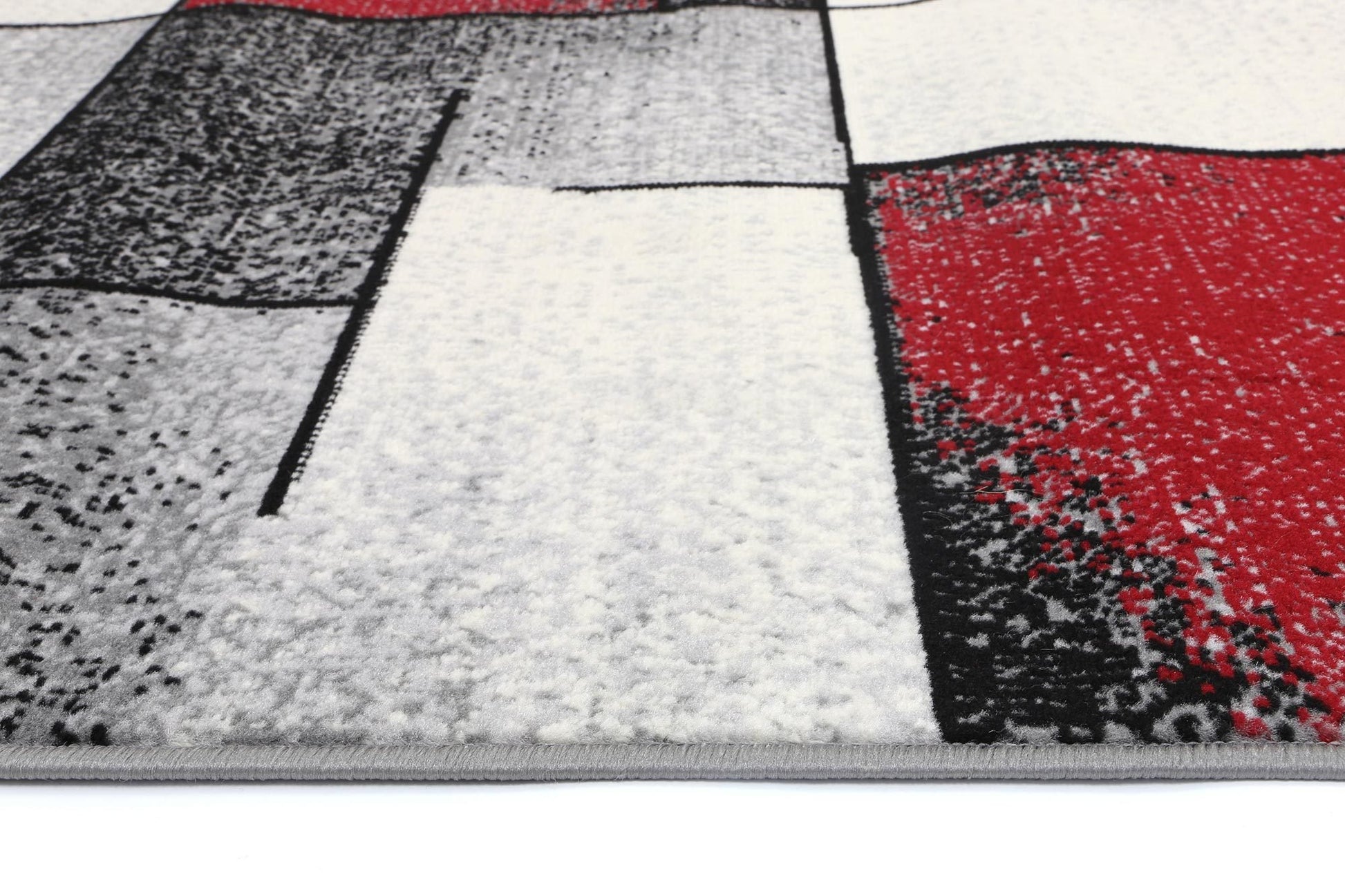 Red & Grey Elise Bricks Rug - Nova Rugs