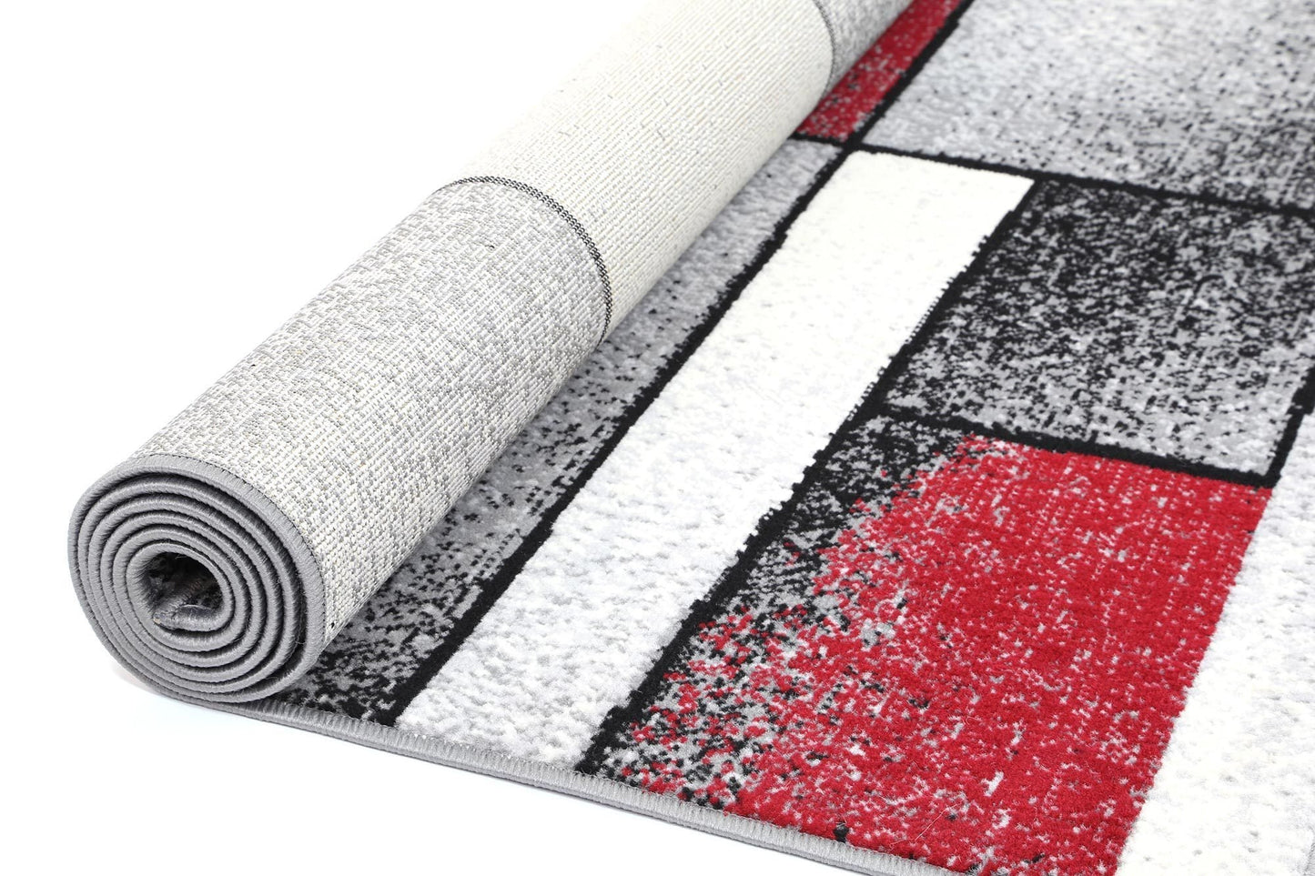 Red & Grey Elise Bricks Rug - Nova Rugs