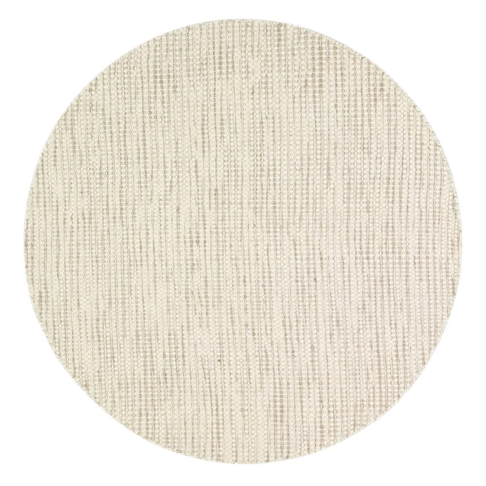 Scandi Beige Brown Reversible Wool Round Rug - Nova Rugs