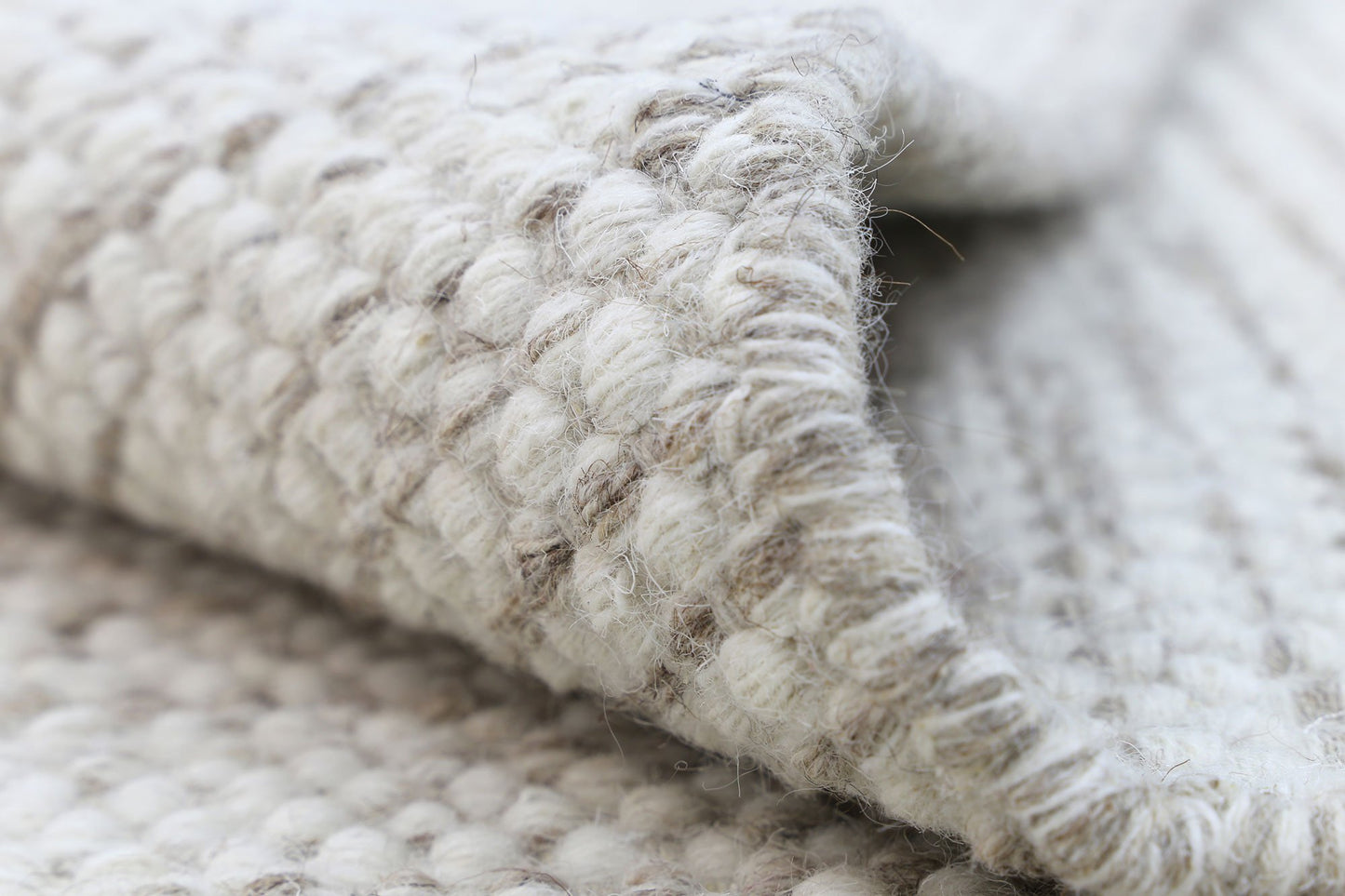 Scandi Beige Brown Reversible Wool Rug - Nova Rugs