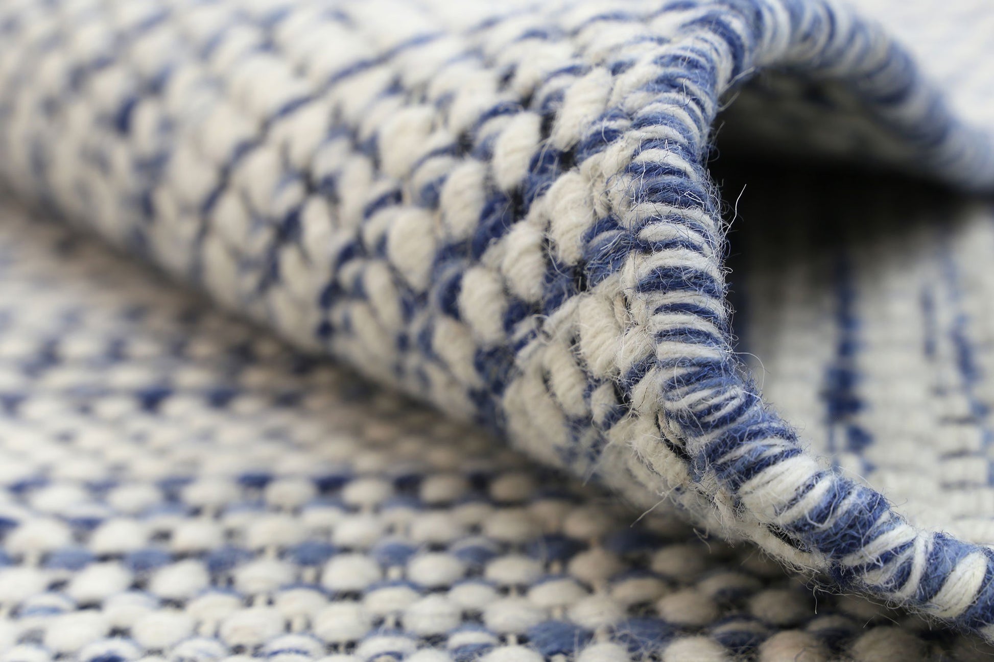 Scandi Blue Reversible Wool Rug - Nova Rugs