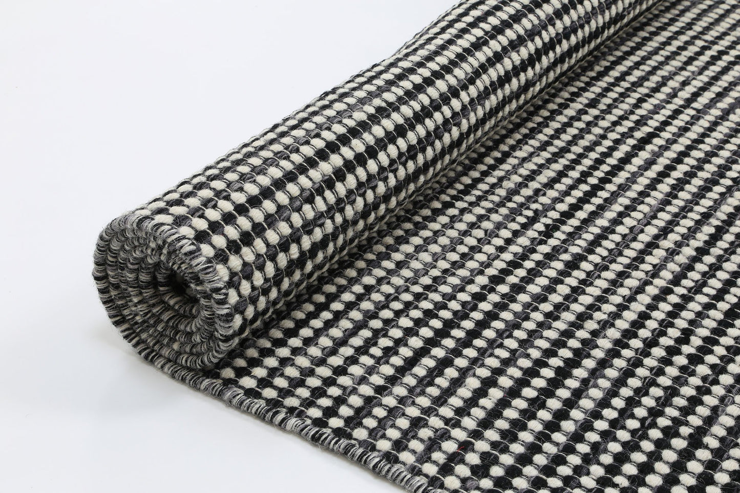 Scandi Charcoal Grey Reversible Wool Rug - Nova Rugs