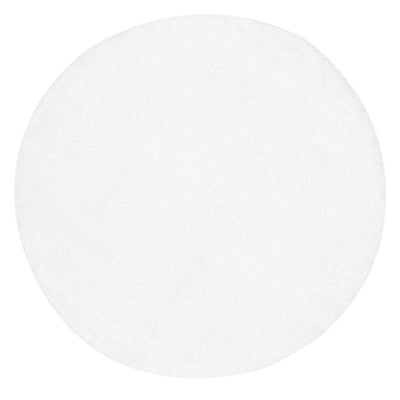White Eden Soft Shag Round Rug - Nova Rugs