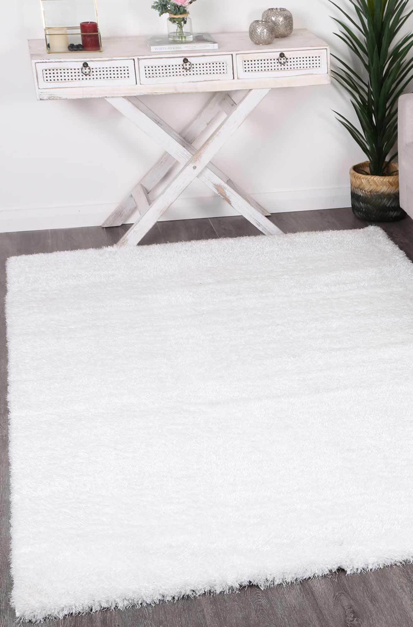 White Eden Soft Shag Rug - Nova Rugs