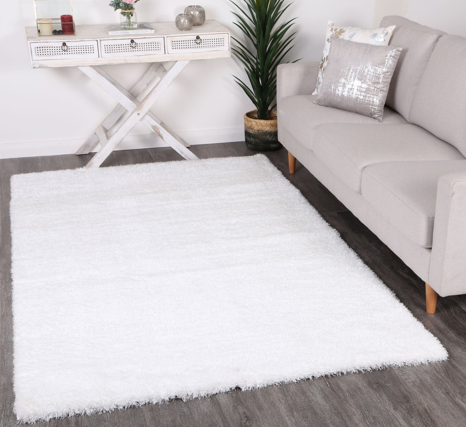 White Eden Soft Shag Rug - Nova Rugs